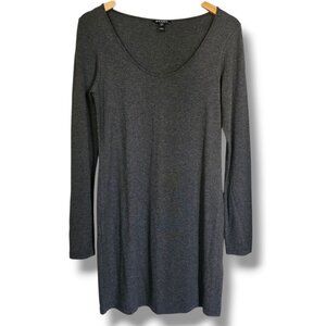 Baukjen Bodycon Dress Grey Long Sleeve Size 8‎ Stretch Scoop Neck Neutral Staple